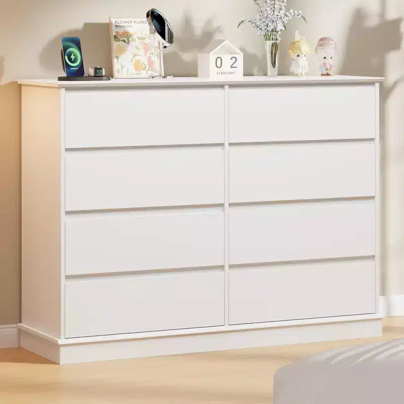 Commode de chambre à 8 tiroirs, commode de rangement avec tiroirs profonds