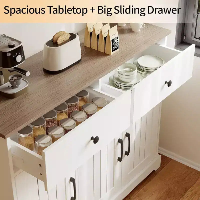 Meuble de Rangement Pratique, Buffet D'appoint avec Espace de Rangement