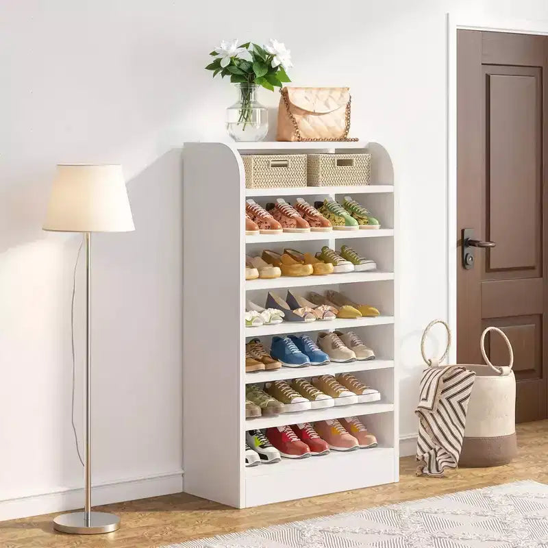Meuble à chaussures en bois, range-chaussures robuste en panneaux de particules E1 pour entrée