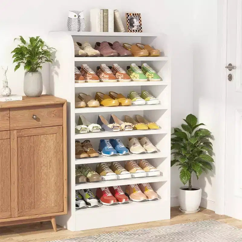 Meuble à chaussures en bois, range-chaussures robuste en panneaux de particules E1 pour entrée