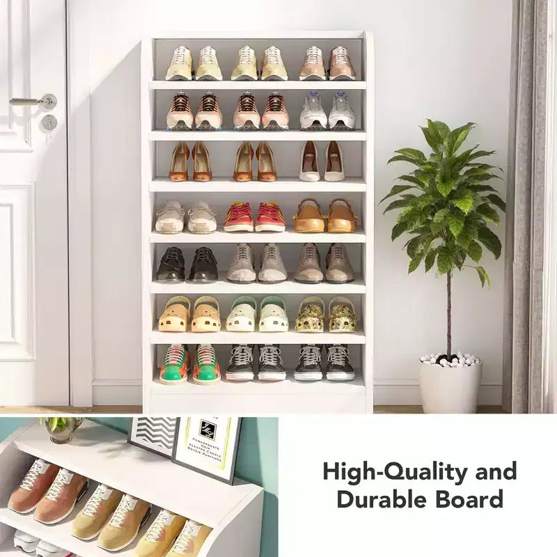 Meuble à chaussures en bois, range-chaussures robuste en panneaux de particules E1 pour entrée