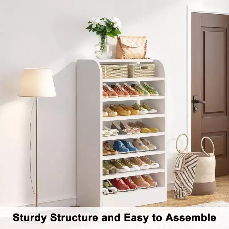Meuble à chaussures en bois, range-chaussures robuste en panneaux de particules E1 pour entrée
