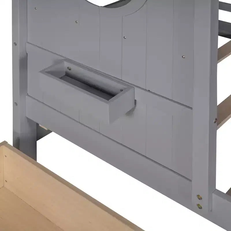 Lit cabane pour enfant avec tiroirs de rangement, Cadre de lit cabane pour enfant avec étagères