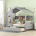 Lit cabane pour enfant avec tiroirs de rangement, Cadre de lit cabane pour enfant avec étagères