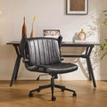 Karl Home | Oil-Waxed Leather Swivel Chair With Flip-Up Armrests