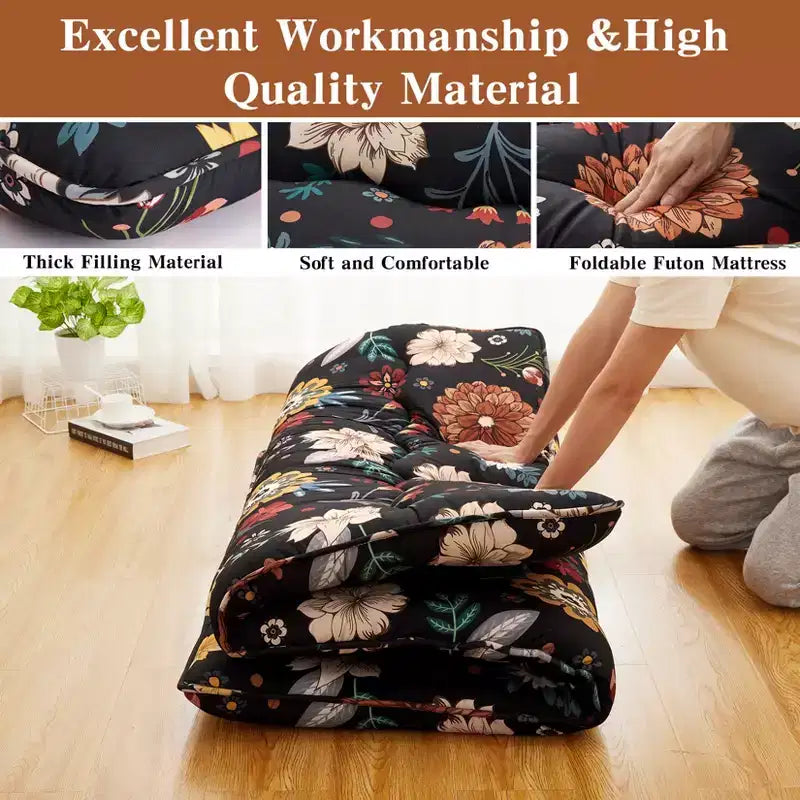 Matelas de sol futon japonais jumeau, tapis de couchage pliable