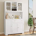 Meuble de rangement pour cuisine, Buffet à café autoportant avec grands tiroirs