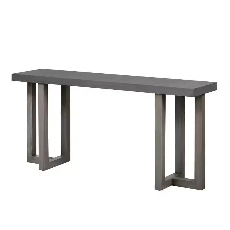 Console avec pieds en bois massif, Table d'entrée élégante avec plateau épais