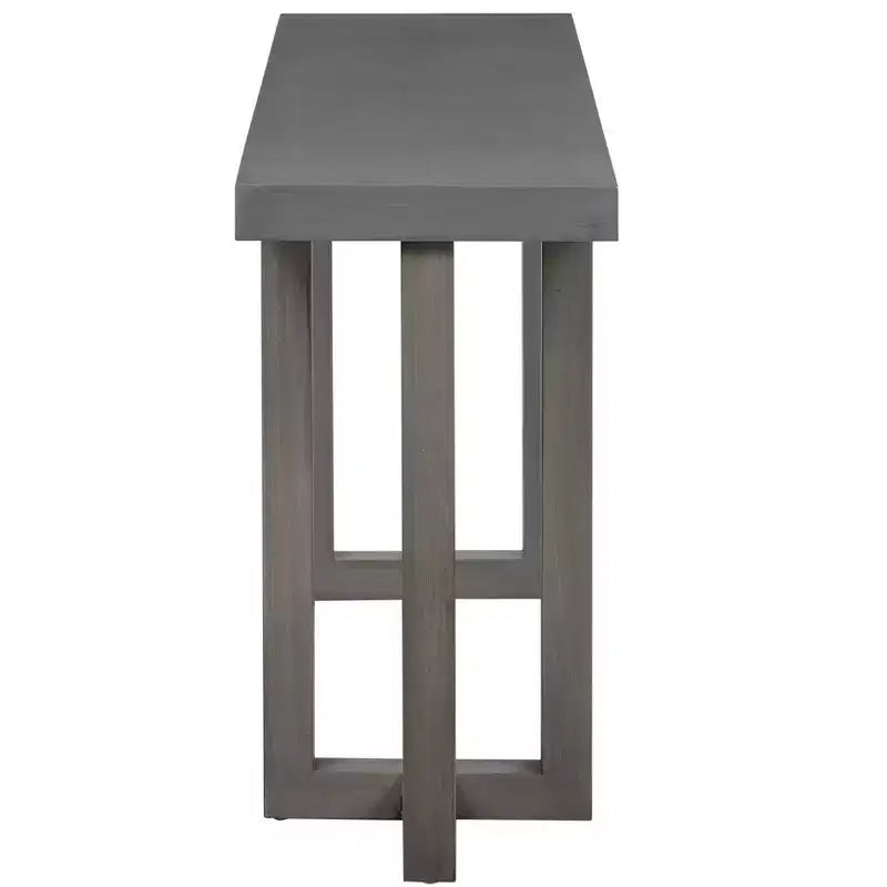 Console avec pieds en bois massif, Table d'entrée élégante avec plateau épais