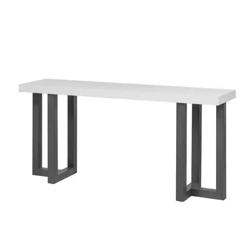 Console avec pieds en bois massif, Table d'entrée élégante avec plateau épais