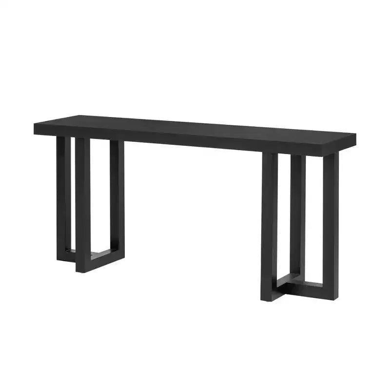 Console avec pieds en bois massif, Table d'entrée élégante avec plateau épais
