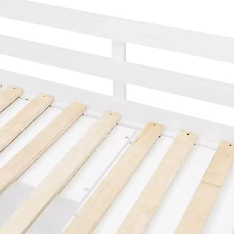 Lit superposé jumeau avec armoire et tiroirs, Cadre de lit mezzanine avec étagères de rangement