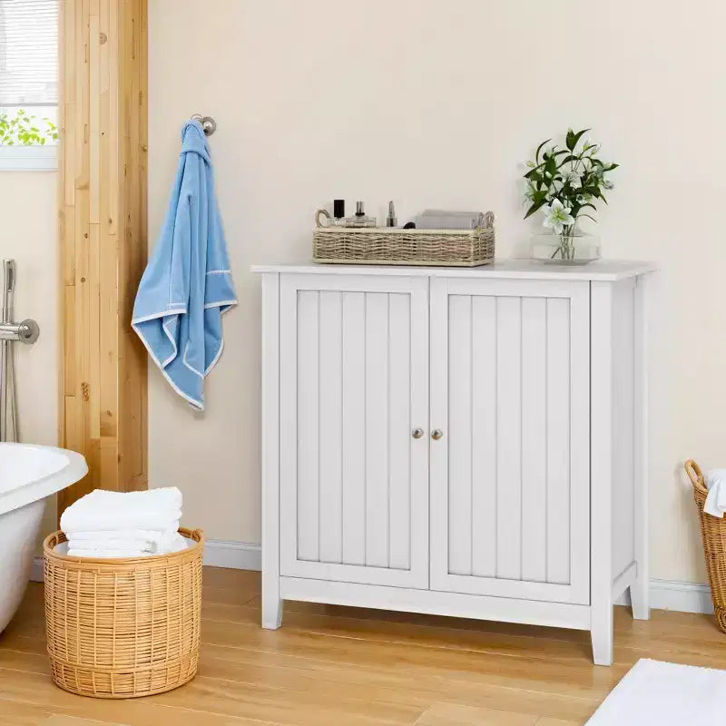 Meuble de rangement de salle de bain avec 2 portes, organisateur de rangement moderne