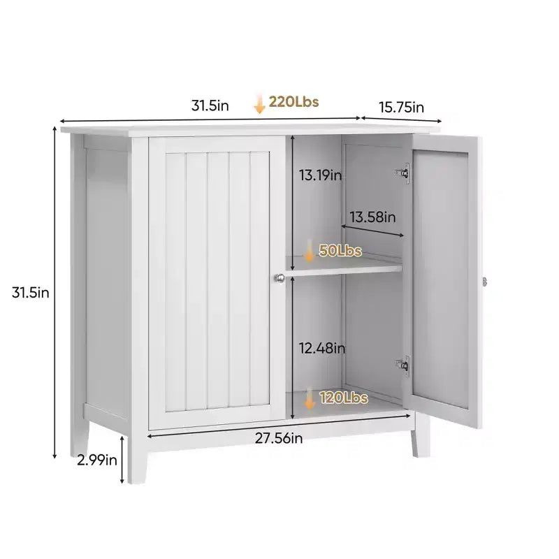 Meuble de rangement de salle de bain avec 2 portes, organisateur de rangement moderne