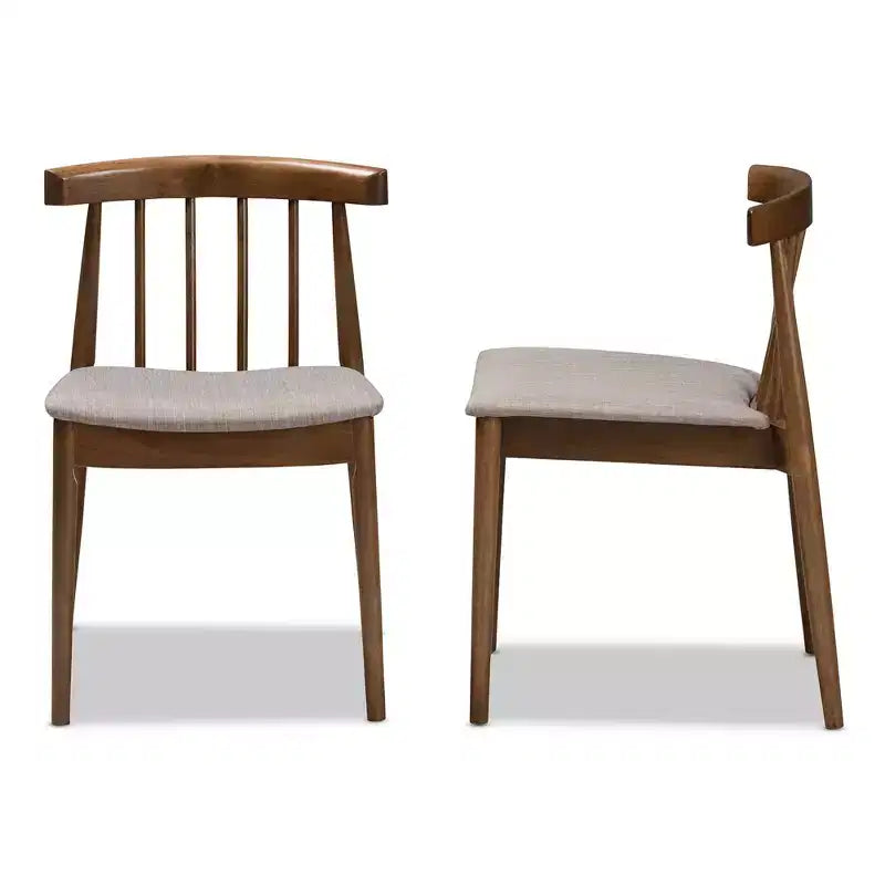 Chaises de salle à manger modernes en bois de noyer beige/marron