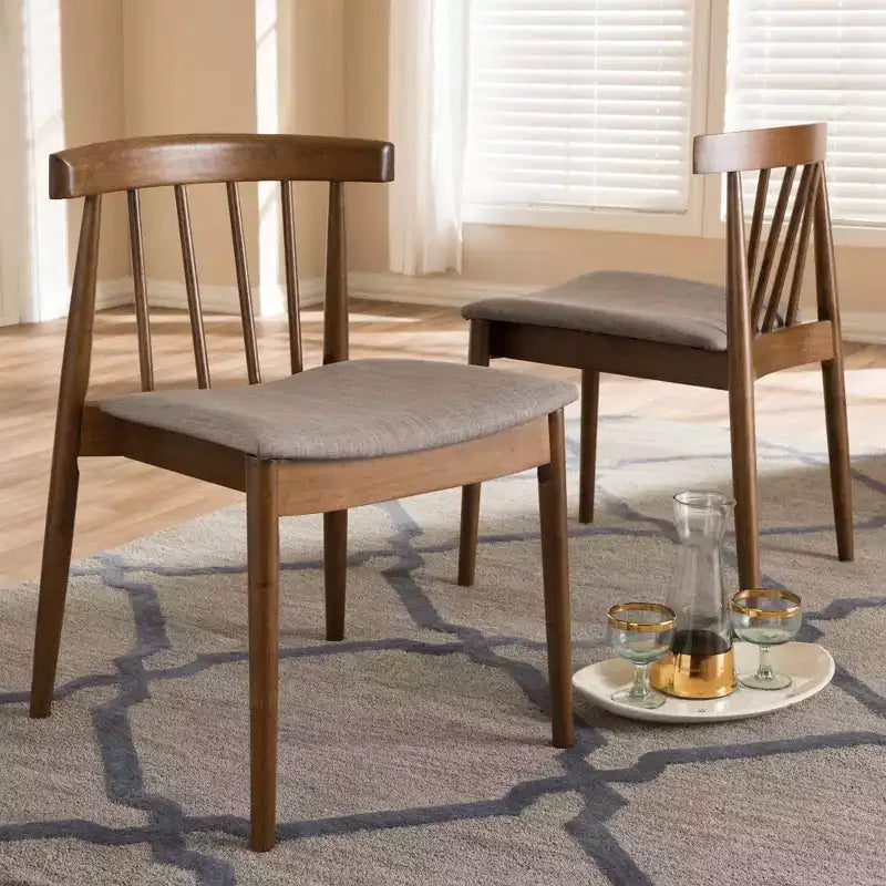 Chaises de salle à manger modernes en bois de noyer beige/marron