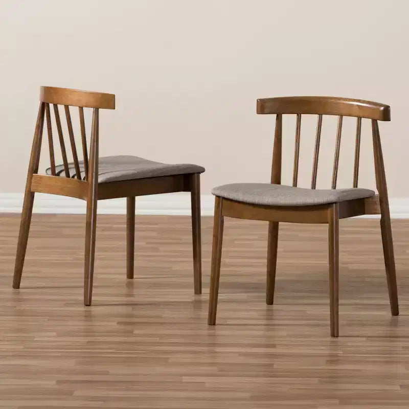 Chaises de salle à manger modernes en bois de noyer beige/marron
