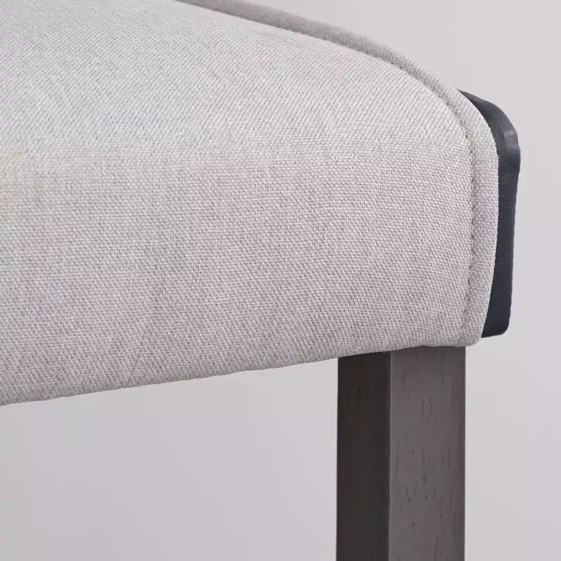 Chaise de salle à manger en lin gris/bleu marine