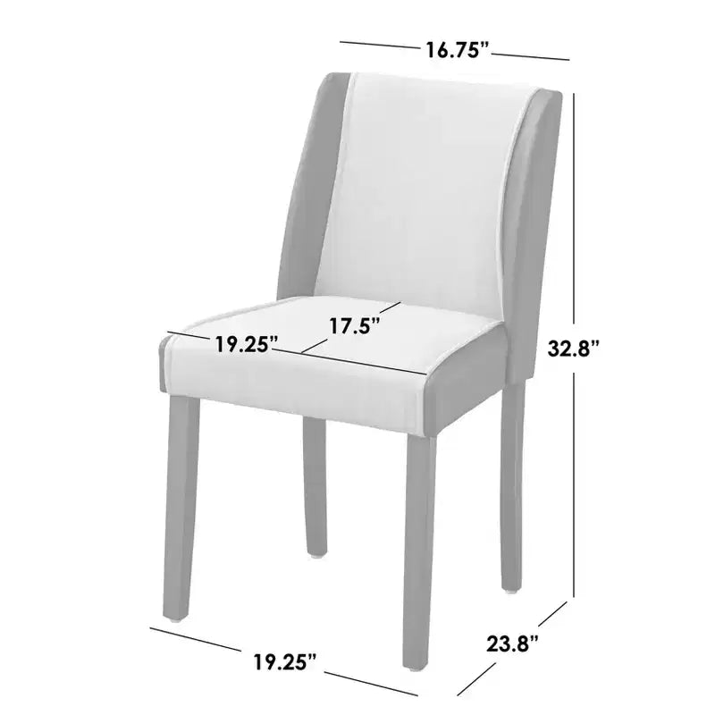 Chaise de salle à manger en lin gris/bleu marine