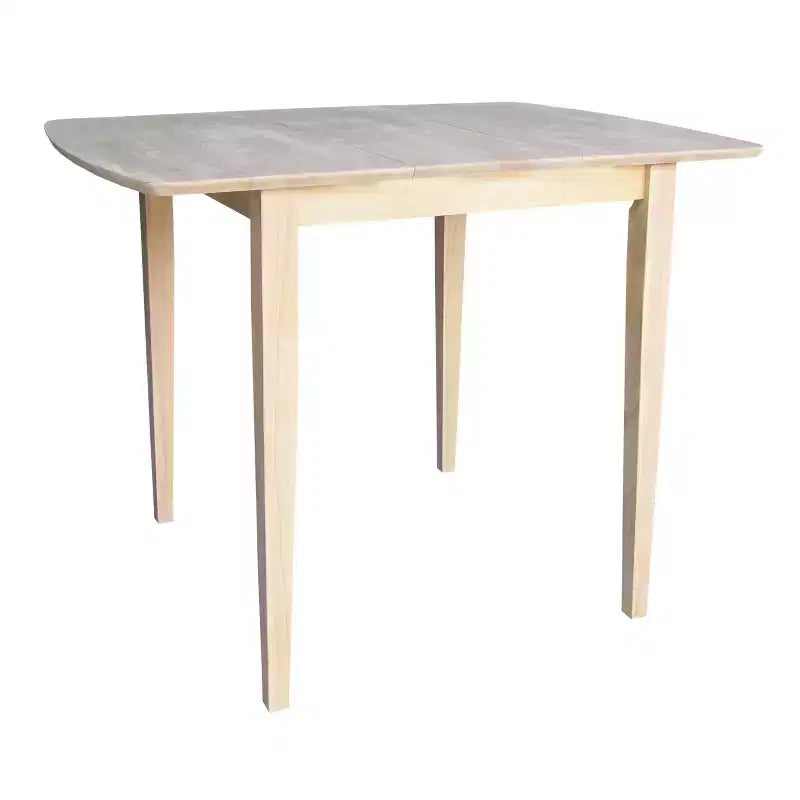 36" Extendable Dining Table with Butterflyand Shaker Styled Legs Unfinished - International Concepts