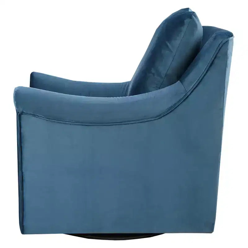 Fauteuil de bureau pivotant bleu en velours