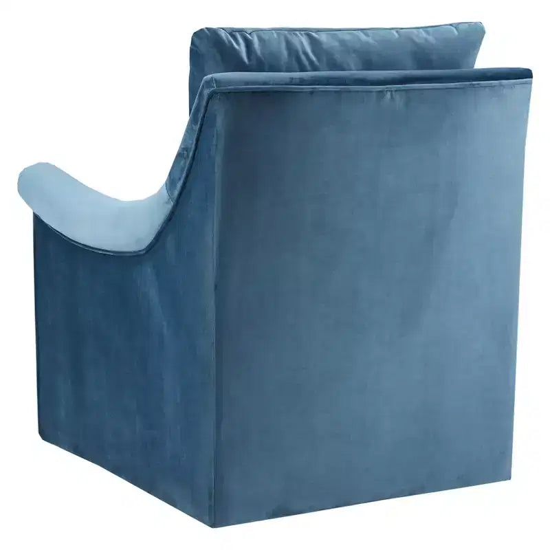 Fauteuil de bureau pivotant bleu en velours