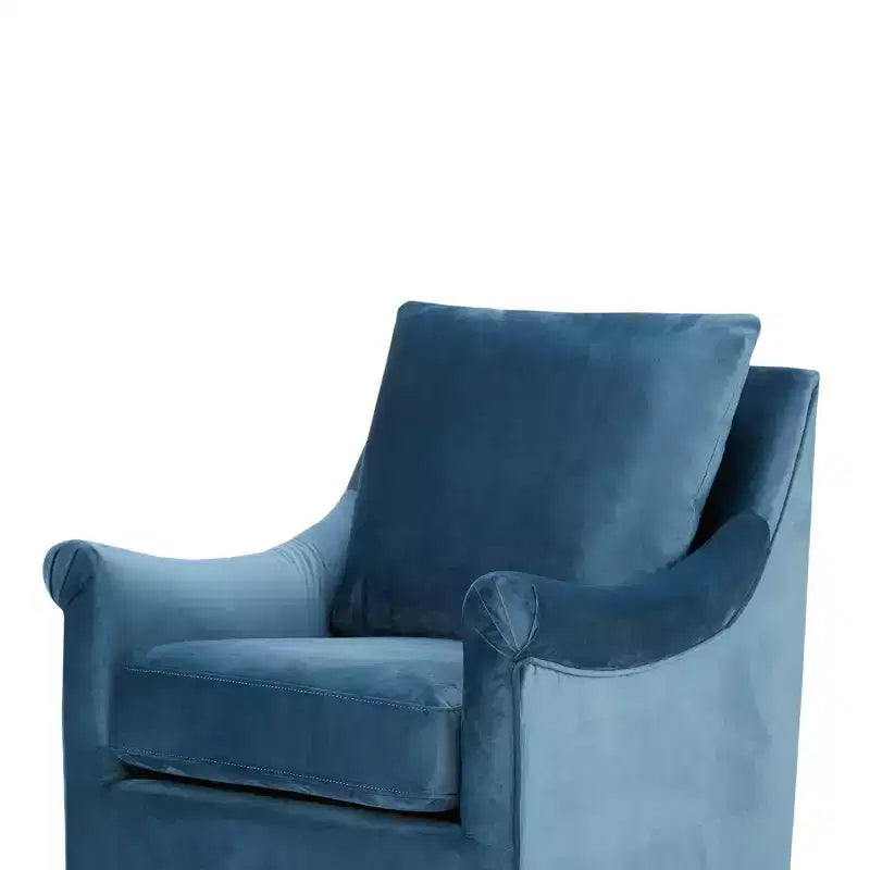 Fauteuil de bureau pivotant bleu en velours