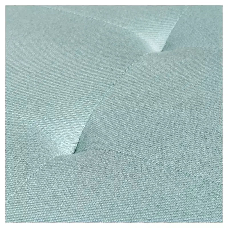 Banc pouf de rangement en tissu - Bleu clair avec couvercle capitonné