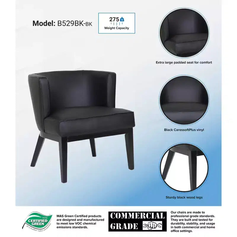 Fauteuil d'appoint noir Fournitures de bureau