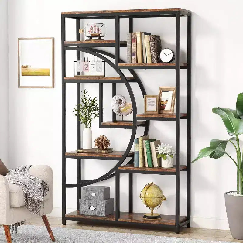 LITTLE TREE 68.89" 5 Tier Etagere Bookcase Brown