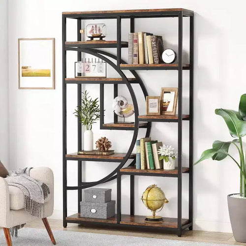 LITTLE TREE 68.89" 5 Tier Etagere Bookcase Brown