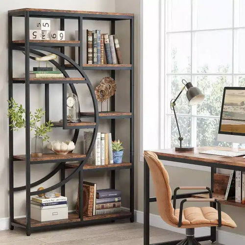 Bibliothèque étagère à 5 niveaux, marron