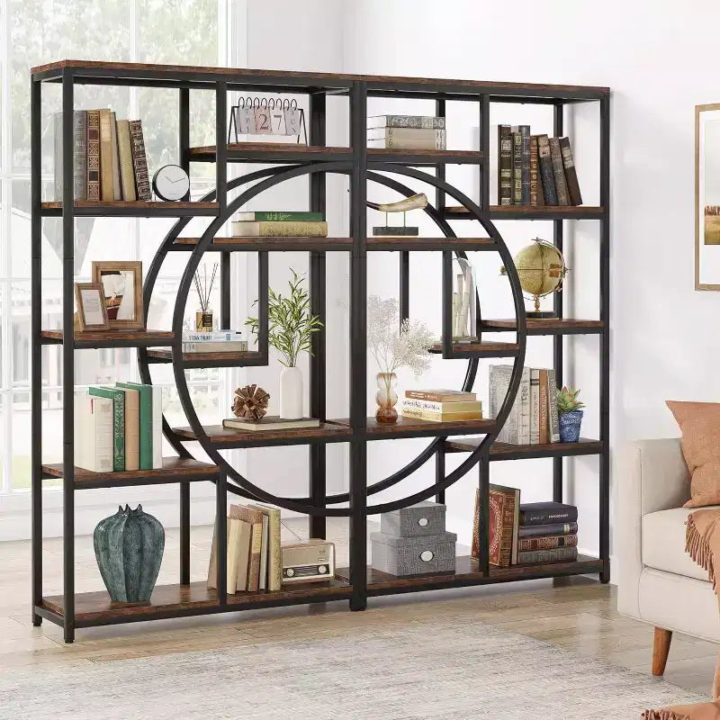 Bibliothèque étagère à 5 niveaux, marron