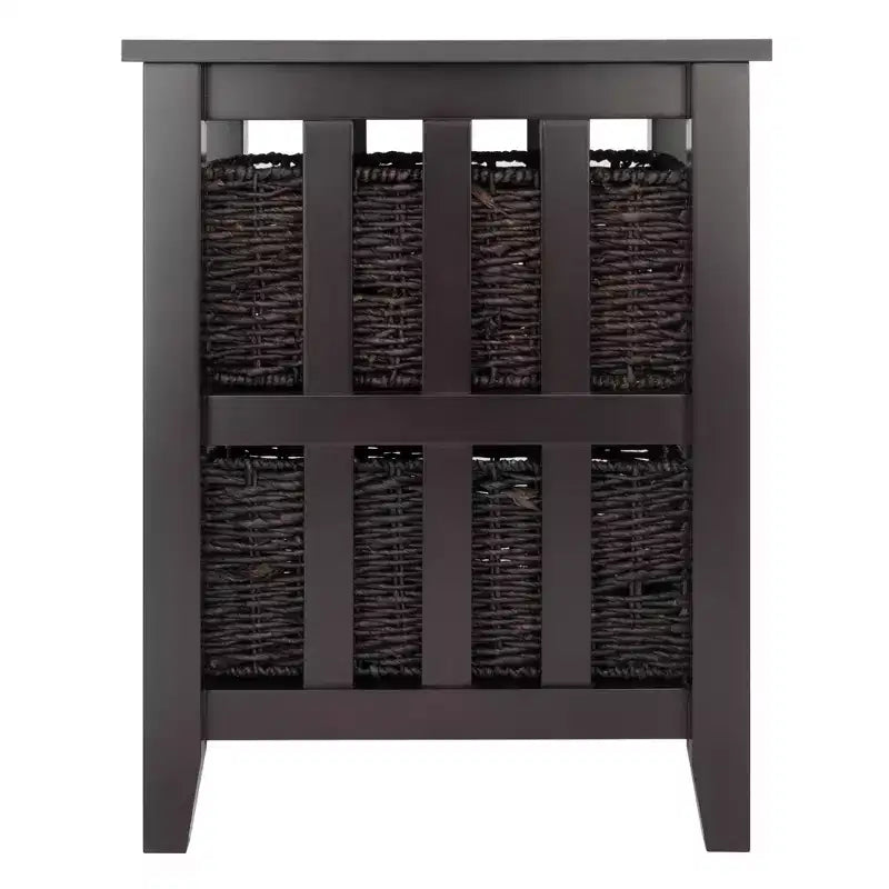Table d'appoint avec paniers Espresso/Chocolat Rangement compact
