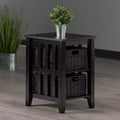 Table d'appoint avec paniers Espresso/Chocolat Rangement compact