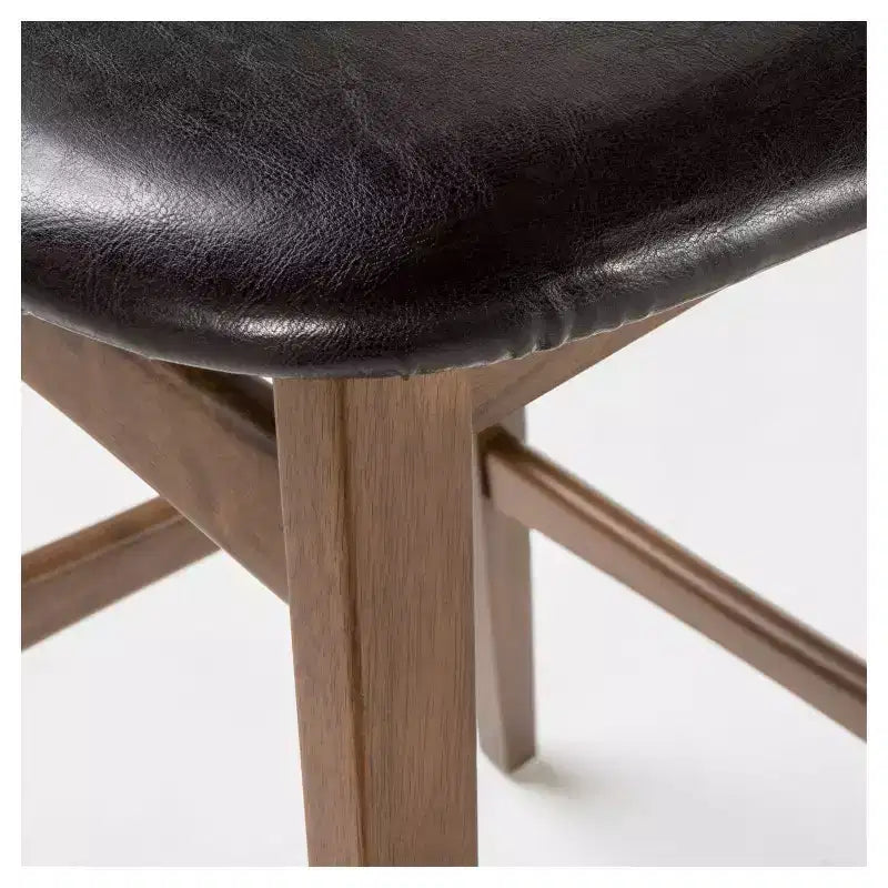 Tabouret de bar rembourré en bois d'hévéa