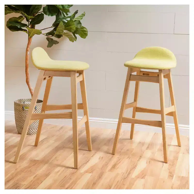 Tabouret de bar rembourré en bois d'hévéa