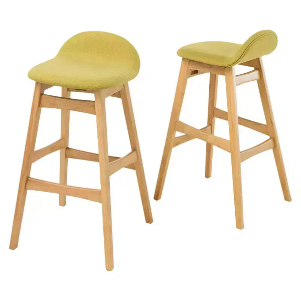 Tabouret de bar rembourré en bois d'hévéa