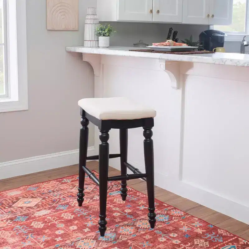 Tabouret de bar sans dossier en bois d'hévéa
