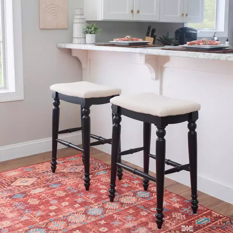 Tabouret de bar sans dossier en bois d'hévéa