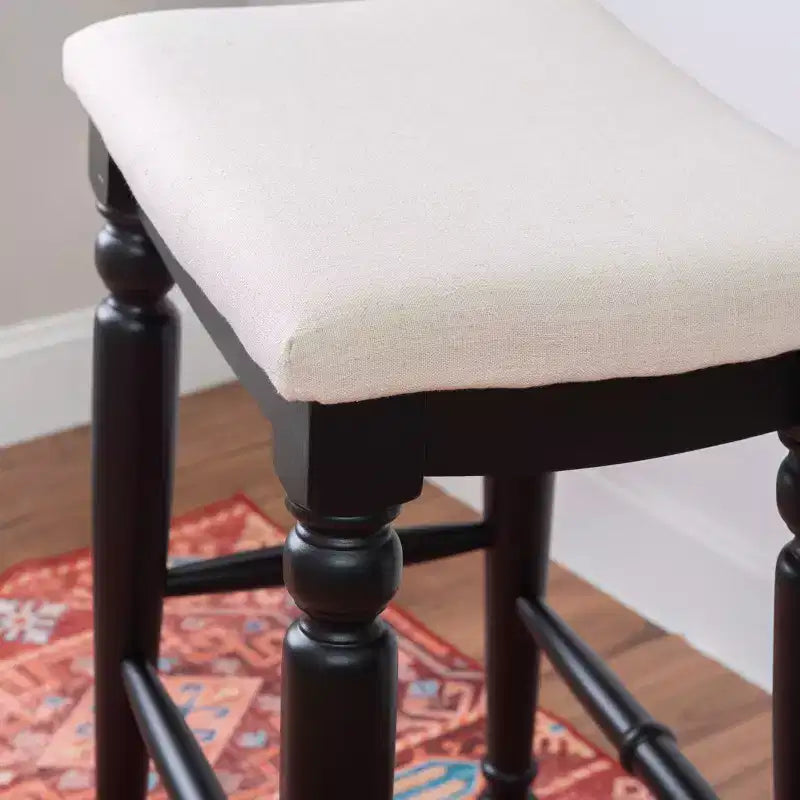 Tabouret de bar sans dossier en bois d'hévéa
