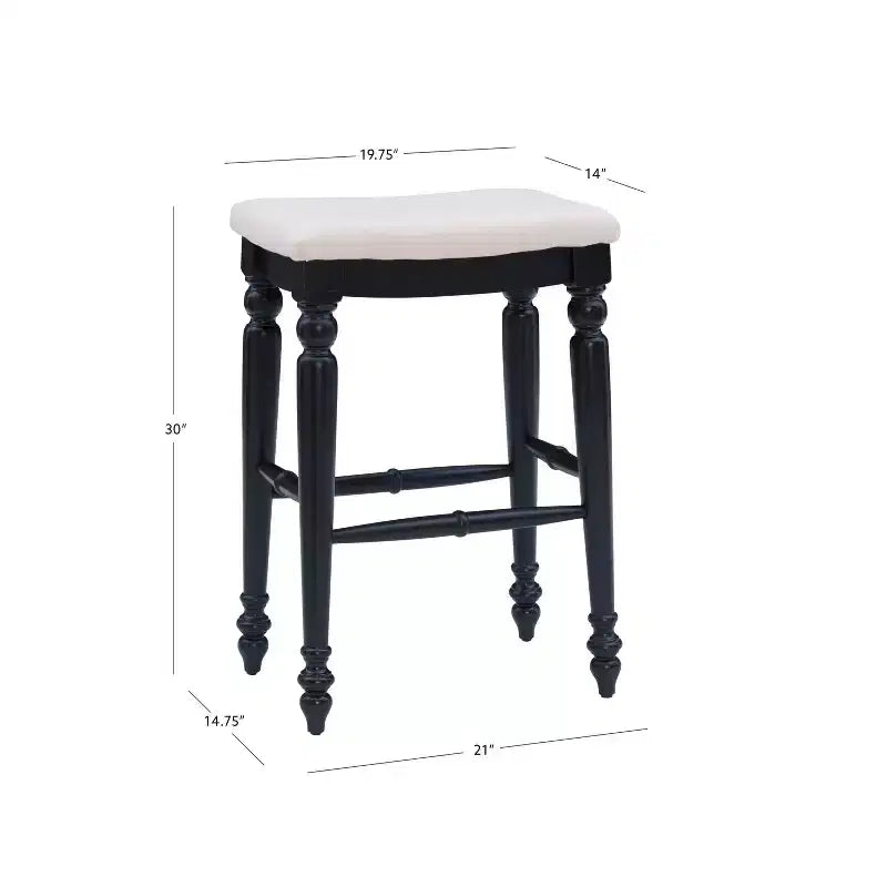 Tabouret de bar sans dossier en bois d'hévéa