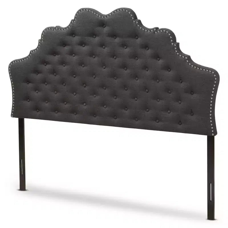 Hilda Modern and Contemporary Fabric Headboard Dark Gray - Baxton Studio