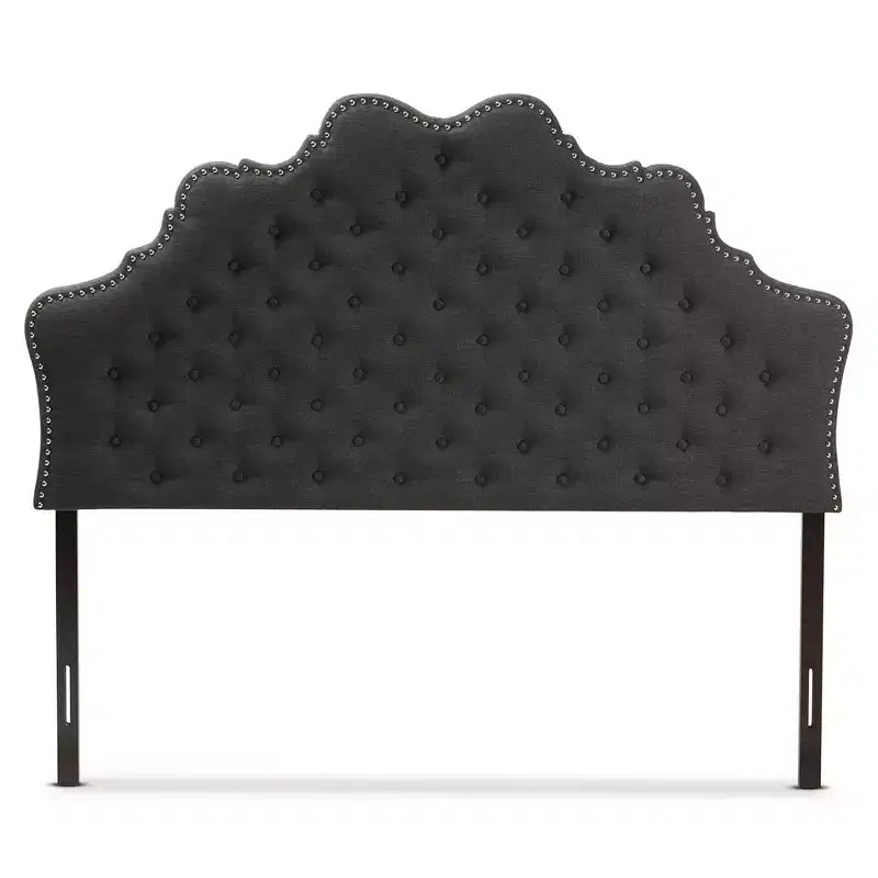 Tête de lit en tissu gris foncé, moderne et contemporaine