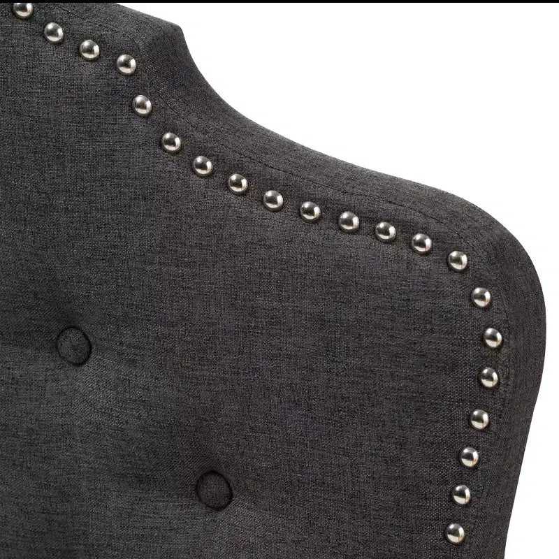 Tête de lit en tissu gris foncé, moderne et contemporaine