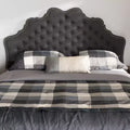 Tête de lit en tissu gris foncé, moderne et contemporaine