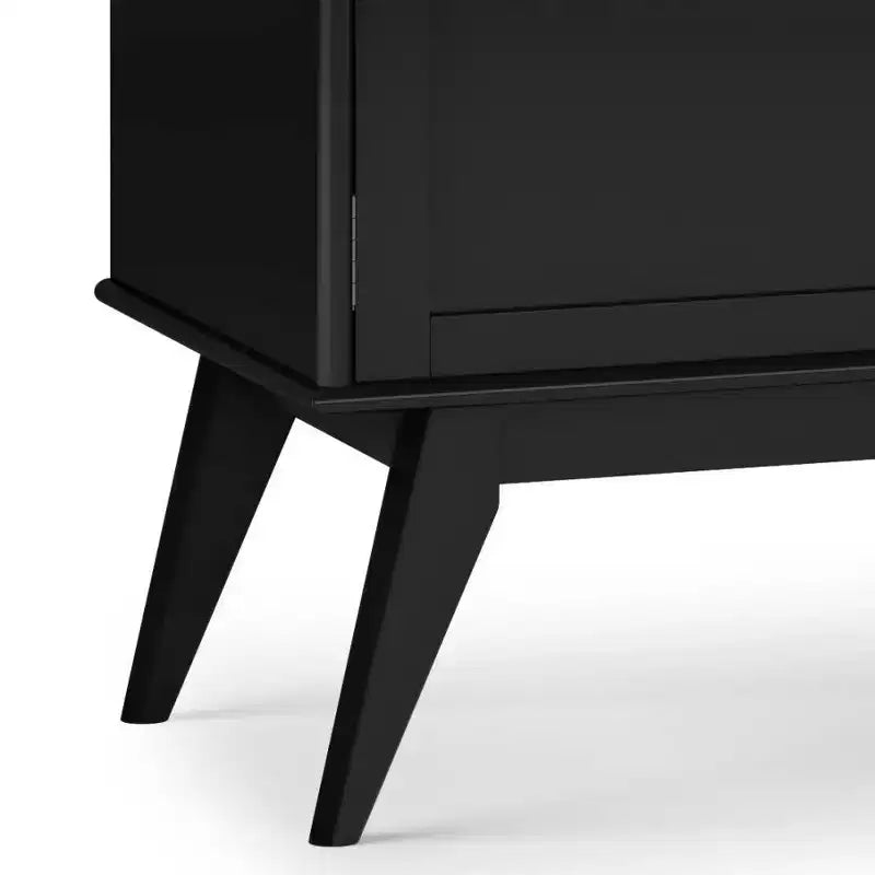 Meuble TV mi-siècle en bois massif pour téléviseurs jusqu'à 66