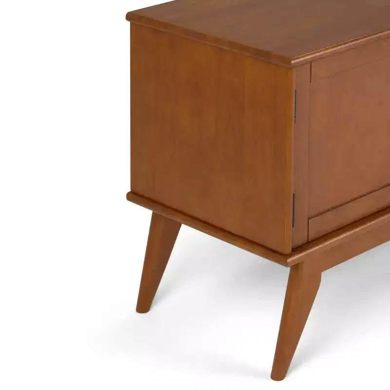 Meuble TV mi-siècle en bois massif pour téléviseurs jusqu'à 66