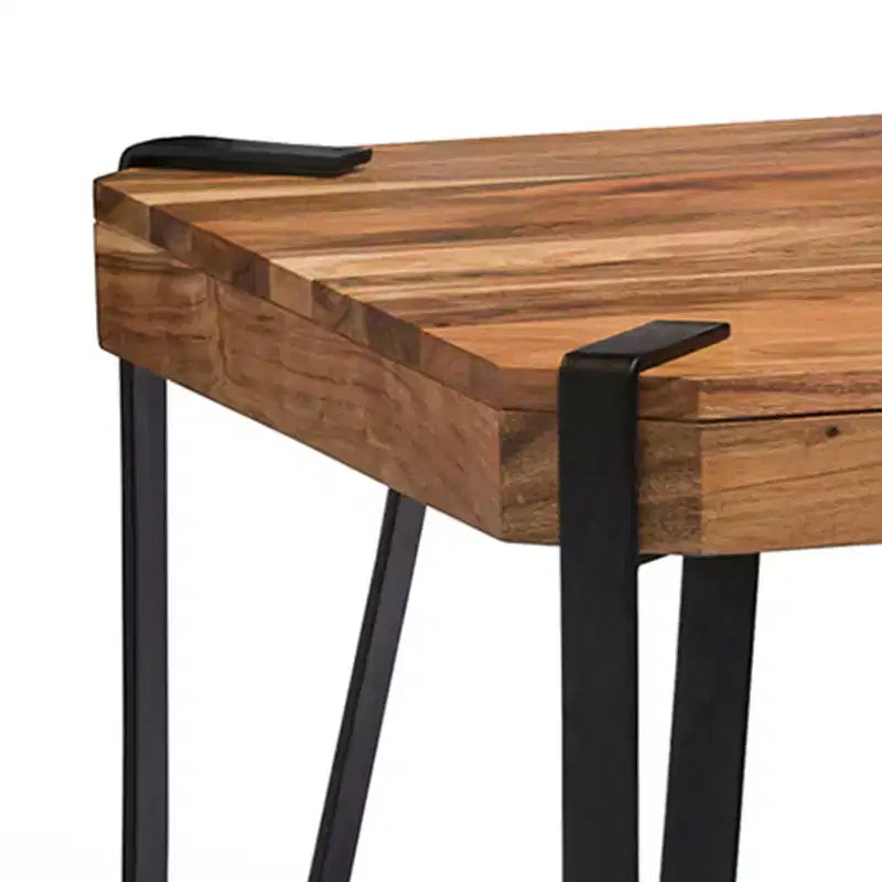 Table basse en bois massif Live Edge en métal et bois