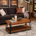 Table basse en bois massif Live Edge en métal et bois
